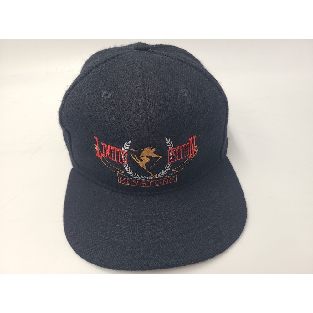 Vintage Keystone Ski Resort Limited Edition Snapback Hat Cap Wool Blend Black